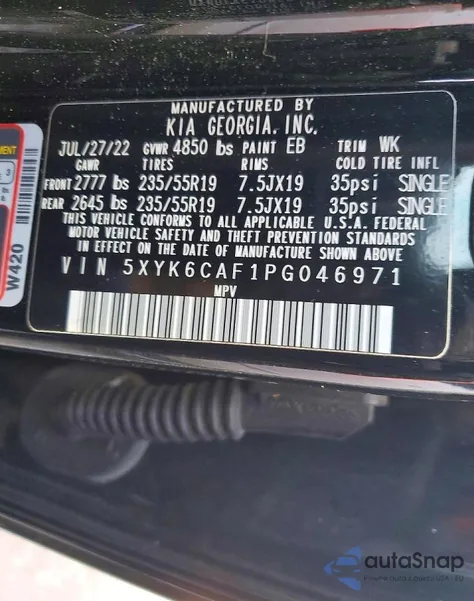 2023 Kia Sportage X Line z USA, uszkodzony, nr VIN 5XYK6CAF1PG046971